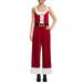 Frobukio Women s Christmas Overalls Cosplay Costume Jumpsuit Sleeveless 3D Print Romper Holiday Costume