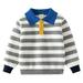 Hfolob Fall Winter Autumn Children s Lapel Sweater Boys Sweater Striped Pullover Baby Sweater Cute Sweaters