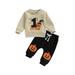 CenturyX Adorable Toddler Halloween Costumes: Pumpkin Bat and Letter Sweatshirts Pants