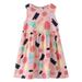 Rovga Toddler Summer Sleeveless Cartoon Strawberry Prints Princess Dress Casual Dress Home Wear 2-3 Years