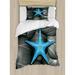 Starfish Duvet Cover Set Blue Starfish Among the Sea Pebble Stones Ocean Underwater Wildlife Print Decorative 2 Piece Bedding Set with 1 Pillow Shams Twin Size Grey Blue White by Ambesonne