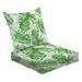 2-Piece Deep Seating Cushion Set Monstera Tropical leaves Seamless hand watercolor pattern Outdoor Chair Solid Rectangle Patio Cushion Set