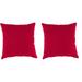 Jordan Manufacturing 18 x 18 Really Red Solid Square Outdoor Throw Pillow (2 Pack)
