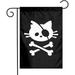 Pirate Cat Skull and Crossbone Garden Flag 12x18 Inch Double Sided Outdoor Yard Porch Patio Banner Flags for Decor