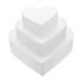 Mian 3Pcs DIY White Foams Cake Dummies Heart Shaped Cake Mould for Arranging Party Decor