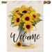 YCHII Sunflower Arrangement Vase Welcome Garden Flag Double Sided Burlap Summer Fall Farmhouse Outdoor Welcome Garden Decor Small Garden Flag Prime