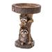 figatia Garden Bird Bath Bowl Raccoon Statue Figurine Feeding Station Landscape Lawn Resin Feeder Animal Sculpture for Courtyard Deck