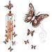 Outdoor Wind Chime with 4 Aluminum Tubes 34 Outdoor Butterfly Wind Chime Hangable Wind Chime for Patio Garden or Porch Decoration