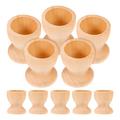 10 Pcs Breakfast Egg Cup Poaching Cups Tool Show Rack Wooden Holders Kitchen Tools Child