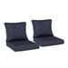 AOODOR Outdoor Chair Cushions Set of 2 23 x26 Water Resistant Outdoor Deep Seat Cushions with Handle & Adjustable Straps Navy Blue