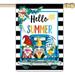 YCHII Hello Summer Gnome Garden Flag Double Sided Burlap Small Welcome Lemon Sunflower Watermelon banner Outside Vertical Holiday Yard Flag