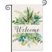 HGUAN Spring Decor Garden Flages Floral Leaves Welcome Flag Vertical Double Sided Outdoor Spring Decoration Farmhouse Small Flag for Yard Lawn Home Decor