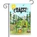 HGUAN Happy Camper Garden Flag Woodland Campfire Camping Outdoor Yard Flag Spring Happy Camper Holiday Outdoor Flags Decor