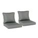 AOODOR Outdoor Chair Cushions Set of 2 24 x24 Water Resistant Outdoor Deep Seat Cushions with Handle & Adjustable Straps Gray