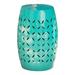 Afuera Living 12 Modern Iron Outdoor Side Table in Teal Blue Finish