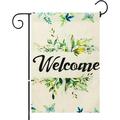 Spring Garden Flags Welcome Floral Garden Flag Easter Garden Flag Seasonal Yard Flags House Flags Flower Yard Flag Garden Flags for Outside Front Door Mailbox Lawn Poolside Lakeside (Flag)