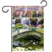 Waterfall Decorative Garden Flag Stream Flowing Forest Rocks Tree Hiking Double Sided House Flags for Outdoor Farmhouse Patio