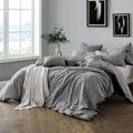Cathay Home Inc. Yarn Dyed 100% Cotton 3-Pc Duvet Cover Set KING / CAL KING Grey