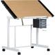 Deluxe Craft Station Top Adjustable Drafting Table Craft Table Drawing Desk Hobby Table Writing Desk Desk With Drawers 36 W X 24 D White / Maple