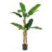 Costway 1 PCS 5.5 FT Tall Artificial Banana Tree with 10 Large Leaves Double Stalks Natural Bark