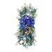 Ttybhh Wreath Clearance Winter Wreath Promotion! The Cordless Prelit Stairway Trim Christmas Wreaths for Front Door Holiday Wall Window Hanging Ornaments for Indoor Outdoor Home Xmas Decor Blue