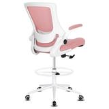 Drevy Drafting Chair Tall Office Chair for Standing Desk Office Chair Ergonomic Chair with Height Adjustable Lumbar Support and Footrest Tall Desk Chair Home Office Chair