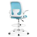 Drafting Chair Tall Office Chair Ergonomic Desk Chairs with Lumbar Support and -up Armrests Adjustable Height Comfy Computer Chair with Swivel Task and Adjustable Foot Ring