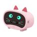 Sleep Training Clock Alarm Clock Wireless Bluetooth Speaker Alarm Clock Portable Cute Stereo for Kids Girls Boys Bedroom --- Pink E