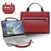 2 in 1 PU leather laptop case cover portable bag sleeve with bag handle for 13.3 Dell Inspiron 13 5330 laptop Red