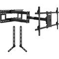 OUWI Dual Arm Full Motion TV Mount with 36 inches Extended Articulating Arm Fits 42-80 Inches Screen and Universal Sound Bar TV Mount Adjustable Arm Fits 23-65 Inches TV