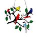 Aibecy Suncatcher Window Hangings Multicolor Birds on a Wire Birds Stained Window Hangings Birds Pendant Ornaments for Windows Doors Garden Home Spring Decorations