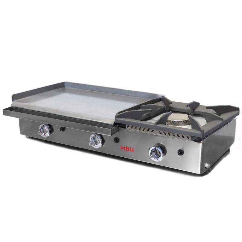 MBH - MAQUINARIA BAR HOSTELERIA MBH - Gasgrill Bratplatte 600x400 mm mit Gaskocher für die Gastronomie. Fry Top aus laminiertem Stahl für Bar- und Restaurantküchen. Image