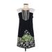 Sangria Casual Dress - Shift Scoop Neck Sleeveless: Black Print Dresses - Women's Size 8