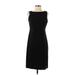 Studio by London Times Casual Dress - Sheath Crew Neck Sleeveless: Black Solid Dresses - Women's Size 4