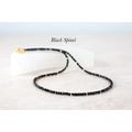 Dainty Black Spinel Necklace, Tiny Gemstone Beads, Gold Fill/sterling Silver, Minimalist Layering Necklace Gift For Her