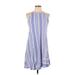 Patagonia Casual Dress - A-Line High Neck Sleeveless: Blue Stripes Dresses - Women's Size Large