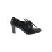 Etienne Aigner Heels: Oxford Chunky Heel Classic Black Solid Shoes - Women's Size 9 1/2 - Round Toe
