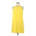 Banana Republic Casual Dress - Shift Crew Neck Sleeveless: Yellow Print Dresses - New - Women's Size 8 Petite