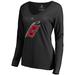 Women's Fanatics Branded Black Carolina Hurricanes Team Alternate Long Sleeve V-Neck T-Shirt