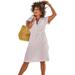 Plus Size Women's Sun Breeze Gauze Dress Cover Up by Swimsuits For All in White (Size 6/8)