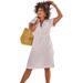 Plus Size Women's Sun Breeze Gauze Dress Cover Up by Swimsuits For All in White (Size 10/12)