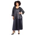 Plus Size Women's 2-Piece Sequin & Charmeuse Jacket Dress Set by Catherines in Gunmetal (Size 4X)