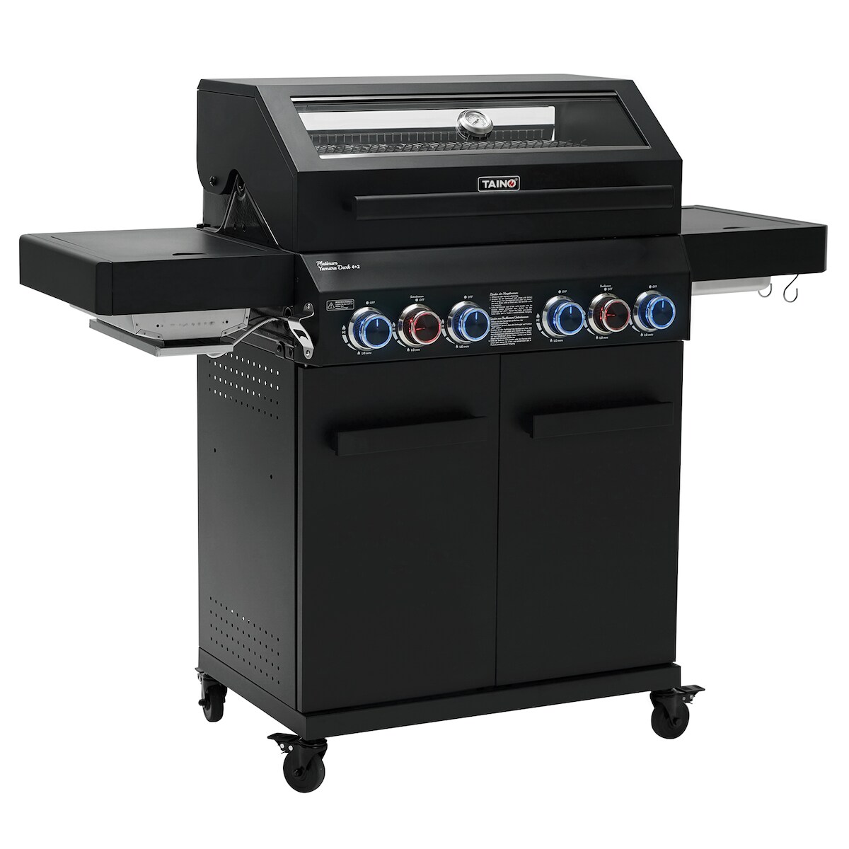 TAINO PLATINUM YAMARA DARK 4+2 Gasgrill Stahl 4 Brenner Sear-Burner Backburner Image