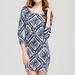 Lilly Pulitzer Dresses | Lilly Pulitzer Blue Coral Print Sexy Fitted Sweater Dress Small S | Color: Blue/White | Size: S