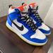 Nike Shoes | Nike Dunk Blue Satin High Top Shoes 7.5 | Color: Blue/White | Size: 7.5
