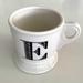 Anthropologie Dining | Anthropologie Monogram Letter E Coffee Tea Barber Shop Mug Cup White Black | Color: Black/White | Size: Os