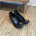 Tory Burch Shoes | Euc Tory Burch Caroline Black Wedges | Color: Black/Gold | Size: 7.5