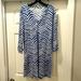 Lilly Pulitzer Dresses | Lilly Pulitzer Rossmore Blue White Chevron Dress Medium | Color: Blue/White | Size: M