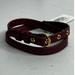 Coach Jewelry | Coach C Buckle Double Wrap Burgundy Leather Bracelet New | Color: Brown/Gold | Size: Os