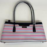 Kate Spade Bags | Kate Spade Striped Shoulder Handbag With Black Trim Man Made Materials 2 Handle | Color: Black/Pink | Size: Os